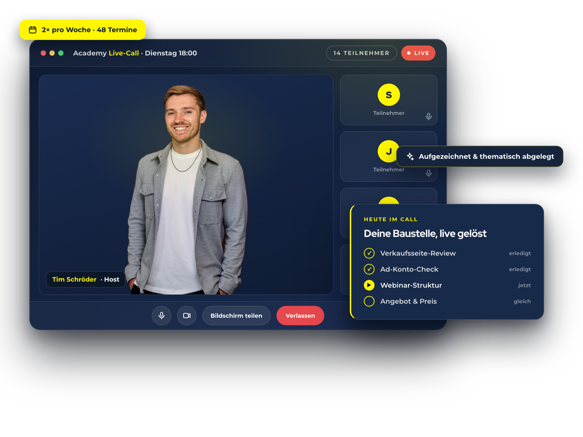 Die Academy Live-Calls